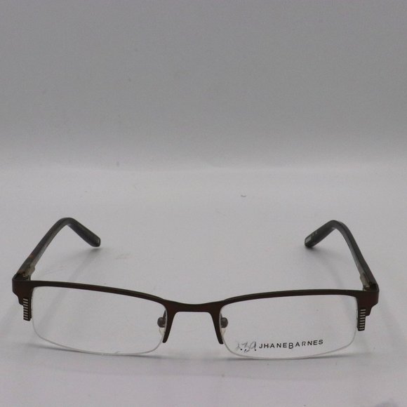 Jhane Barnes Choclate Brown Rectangle Half Rim  Vintage Unisex Glasses 53 19 140 - Picture 1 of 2